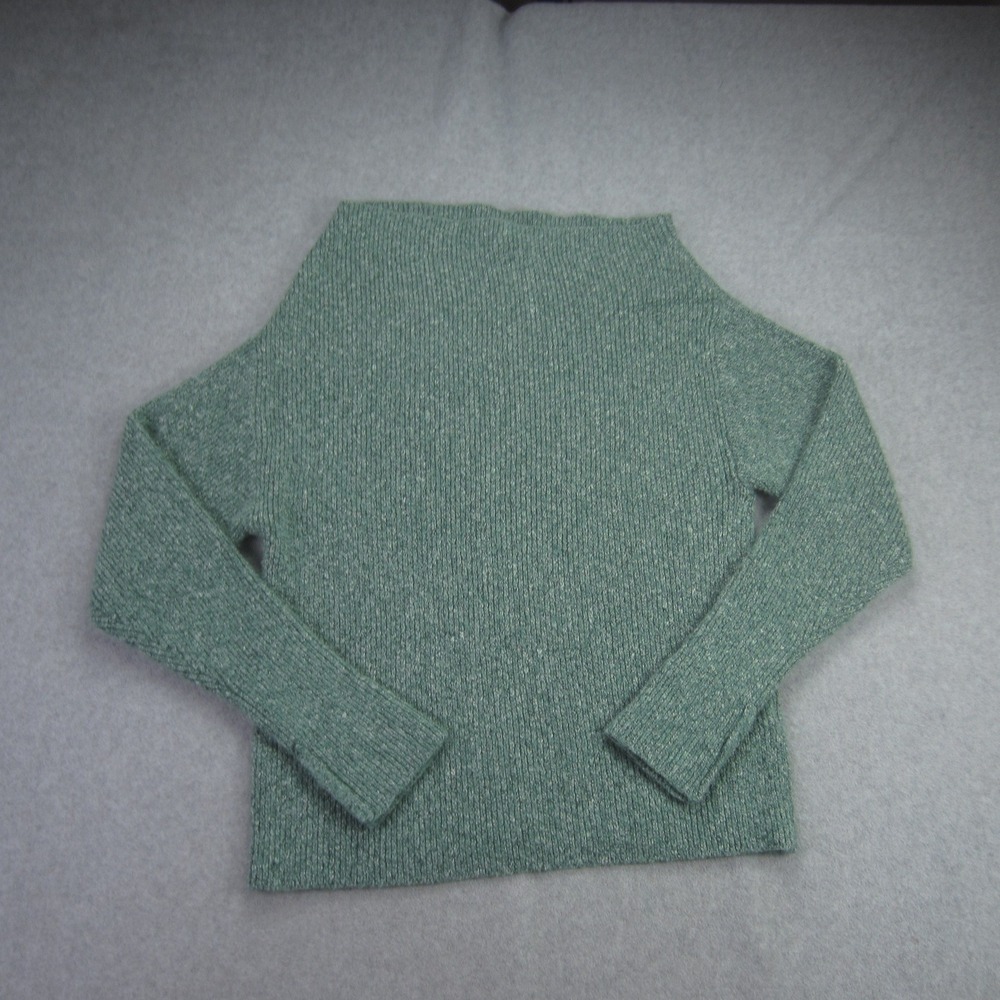 Treasure & Bond Sweater Womens XS Green Ribbed Knit Asymmetrical Neck‎